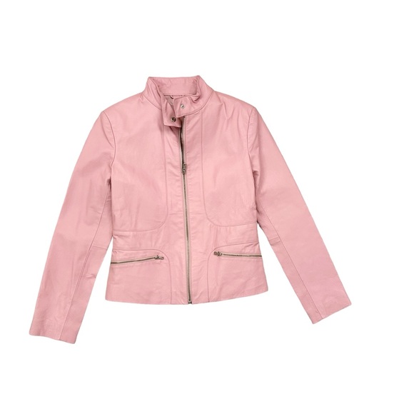 Absolute Leather Women's Pink 100% Authentic Lambskin Leather Jacket Size Small - Picture 2 of 6